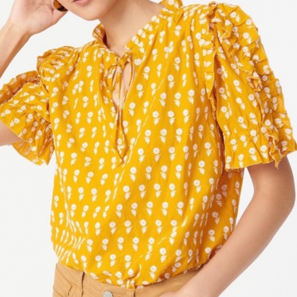 Re-imagined by J Crew yellow floral top size M to L